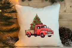 Red Christmas Truck Sublimation Clipart, Christmas PNG Product Image 4