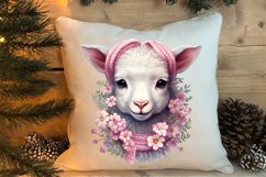 Cute Pink Christmas Animals Clipart Sublimation Product Image 4