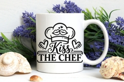 Kiss The Chef Svg, Funny Kitchen Svg, Kitchen Sign Svg. Product Image 5