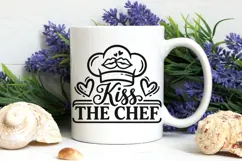Kiss The Chef Svg, Funny Kitchen Svg, Kitchen Sign Svg. Product Image 5