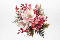 Christmas Flower Bouquet Clipart PNG Product Image 4
