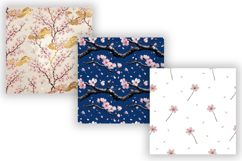 Kawaii Cherry Blossom Digital Paper, Seamless Watercolor Product Image 4