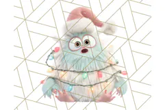 Kawaii Christmas Yeti PNG Clipart, Cute Bigfoot Holiday Art Product Image 4