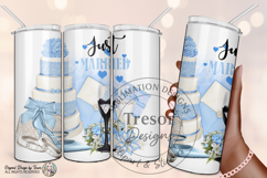 Blue Just Married Wedding PNG Bride Clipart Design Product Image 5