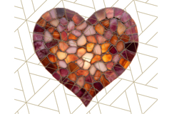 Stained Glass Heart PNG Clipart in Pastel and Bright Colors Product Image 4