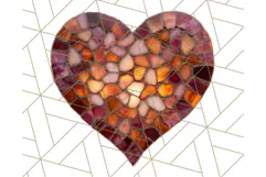 Stained Glass Heart PNG Clipart in Pastel and Bright Colors Product Image 4