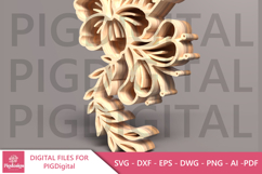 Hummingbird Hibiscus 3D SVG Product Image 4