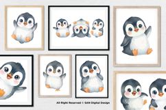 15 Bundle Watercolor Cute Penguin Baby Kids Ice White Animal Product Image 4