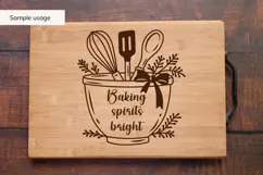 Christmas Kitchen - Baking Spirits Bright SVG, PNG, DXF Product Image 4