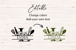 Kitchen Split Monogram svg Bundle - 26 Letters Product Image 4