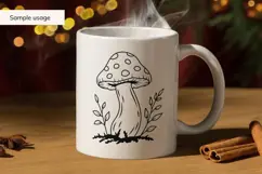 Botanical Mushroom SVG, PNG, DXF Product Image 4