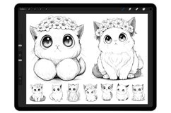36 Procreate Cute Cats Stamp Brushes Product Image 2