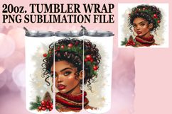 Blissful Sublimation 20oz tumbler wrap, Xmas Girl Product Image 1