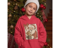 Retro Santa Claus Dog PNG, Vintage Christmas Coquette Bow Product Image 3