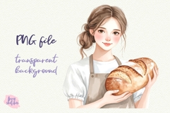 Baker Girl PNG Sublimation Design Cottagecore Baking Clipart Product Image 4
