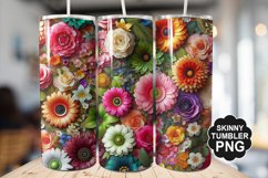Beautiful Mixed Colorful Flowers - Tumbler PNG Design Product Image 1