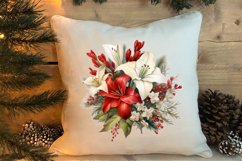 Christmas Flowers Watercolor Clipart, Christmas PNG Product Image 4