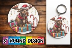 Watercolor Holiday Round Design Sublimation PNG Product Image 1