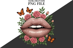 Floral lips png design for T-shirts Product Image 2