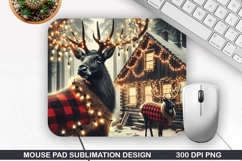 Deer Mouse Pad Sublimation, Christmas Mouse Pad PNG Product Image 1