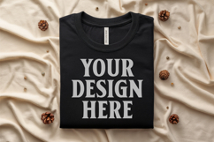 Black Bella Canvas 3001 Flat Lay T-Shirt Mockup Product Image 1