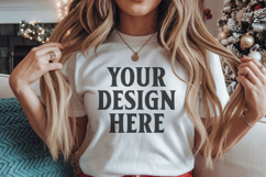 Bella Canvas 3001 Silver Christmas Shirt Mockup Product Image 1