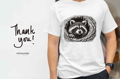 Adorable Raccoon Line Art Engraving Wildlife Vector Product Image 4