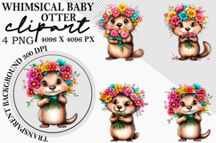 whimsical baby otter clipart Png Product Image 1