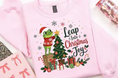 Leap Into Christmas Joy PNG, Cute Frog Christmas Sublimation Product Image 2