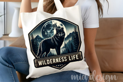 Wilderness Life PNG, Wolf and Moon Mountain Sublimation Product Image 4