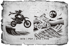 Night Adventure Trail Rider Silhouette Vector Product Image 3