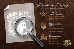 Ghost Reading Book Lover PNG, Retro Fall DTF Product Image 5