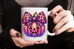 Coquette Bow Pumpkin Png, Girly Jack O Lantern Halloween Png Product Image 4