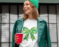 St Patricks Day Coquette Bow PNG | St Pattys Day Brushstroke Product Image 2