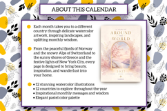 2027 Calendar - Around the World |Watercolor Travel Calendar Product Image 4