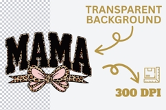 Leopard Bow Mama Sublimation Design Product Image 3