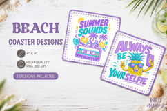 Beach Coaster Designs Tropical Summer coaster Beach quotes Product Image 1