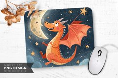 Starry Night Dragon Mouse Pad PNG Design Product Image 1