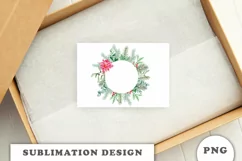 Watercolor Christmas Floral Frame png Product Image 4