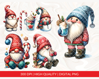 Watercolour Christmas Gnomes Sublimation Bundle Product Image 3