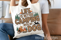 Camping with my Dog PNG, Vintage Retro Camper Sublimation Product Image 4