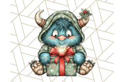 Christmas Monster Clipart, Funny Holiday Creature PNG Art Product Image 4