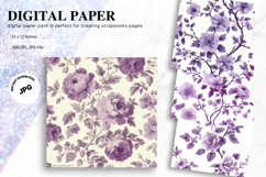 Chinoiserie Floral Pattern Background Vintage Digital Paper Product Image 1
