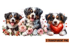 Watercolor Dog With Flowers Clipart Sublimation , PNG Product Image 1