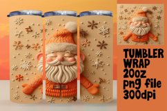 3D Santa Claus Winter Tumbler Wrap for Sublimation 20oz Product Image 1