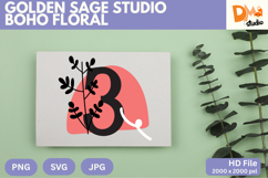 Golden Sage Studio Boho Floral Monogram Product Image 1