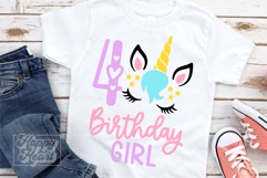 Four Birthday Unicorn SVG - 4th Birthday Unicorn Shirt PNG Product Image 1