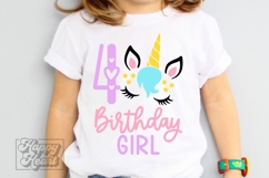 Four Birthday Unicorn SVG - 4th Birthday Unicorn Shirt PNG Product Image 2