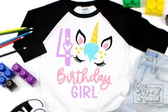 Four Birthday Unicorn SVG - 4th Birthday Unicorn Shirt PNG Product Image 5