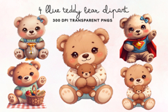 Blue Teddy Bear PNG Clipart Product Image 1